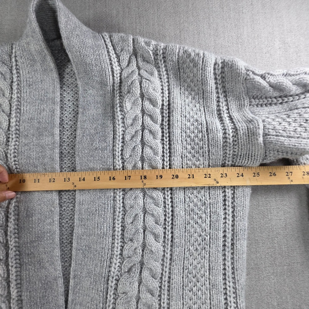 GAP Cardigan Womens XS Heather Grey Cable Knit Open Front Sweater S/352721-01 - Picture 5 of 16